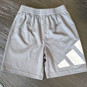 Adidas boys Athletic Shorts in Gray with White Detail